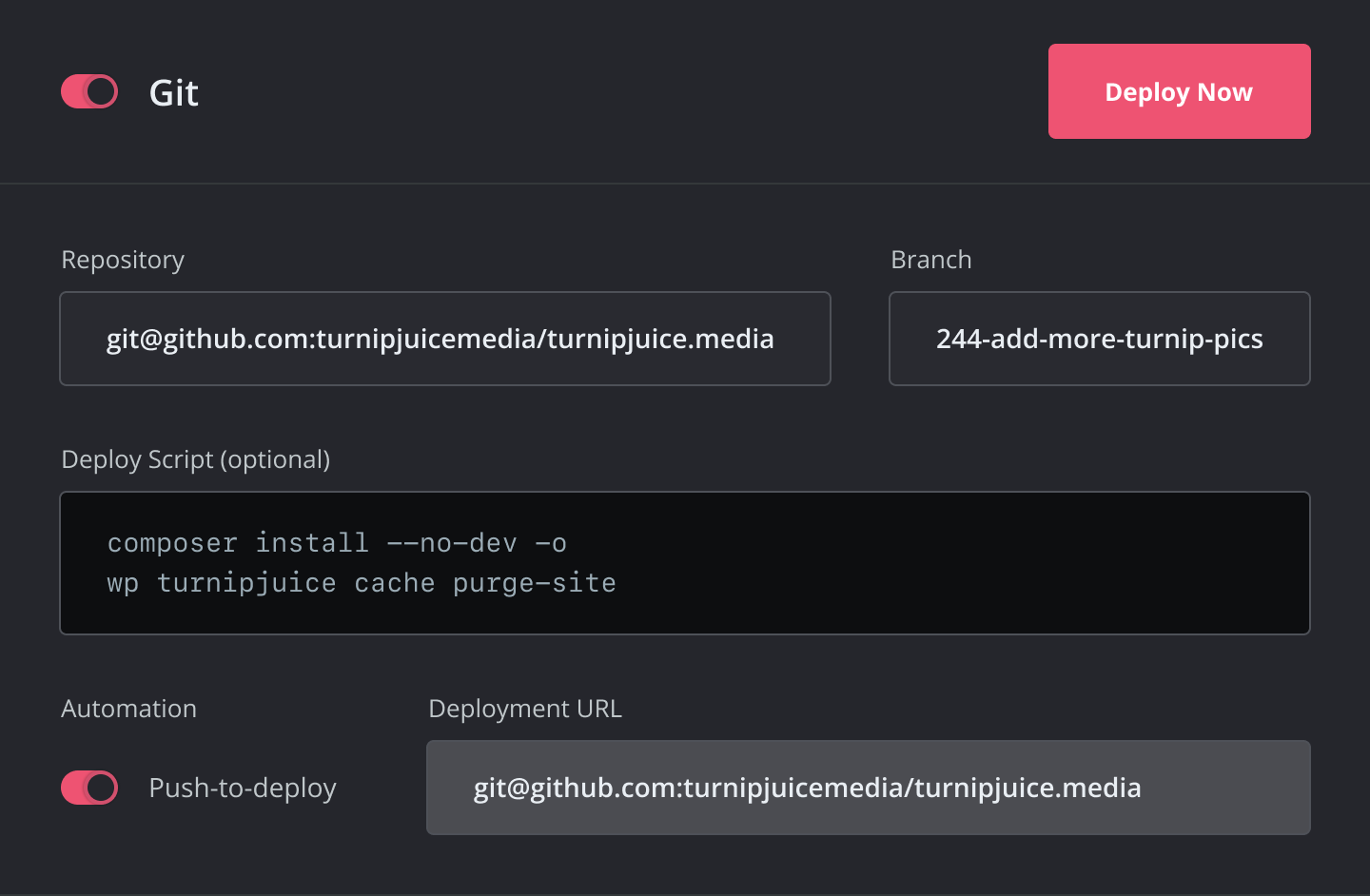 Deploying via Git in SpinupWP