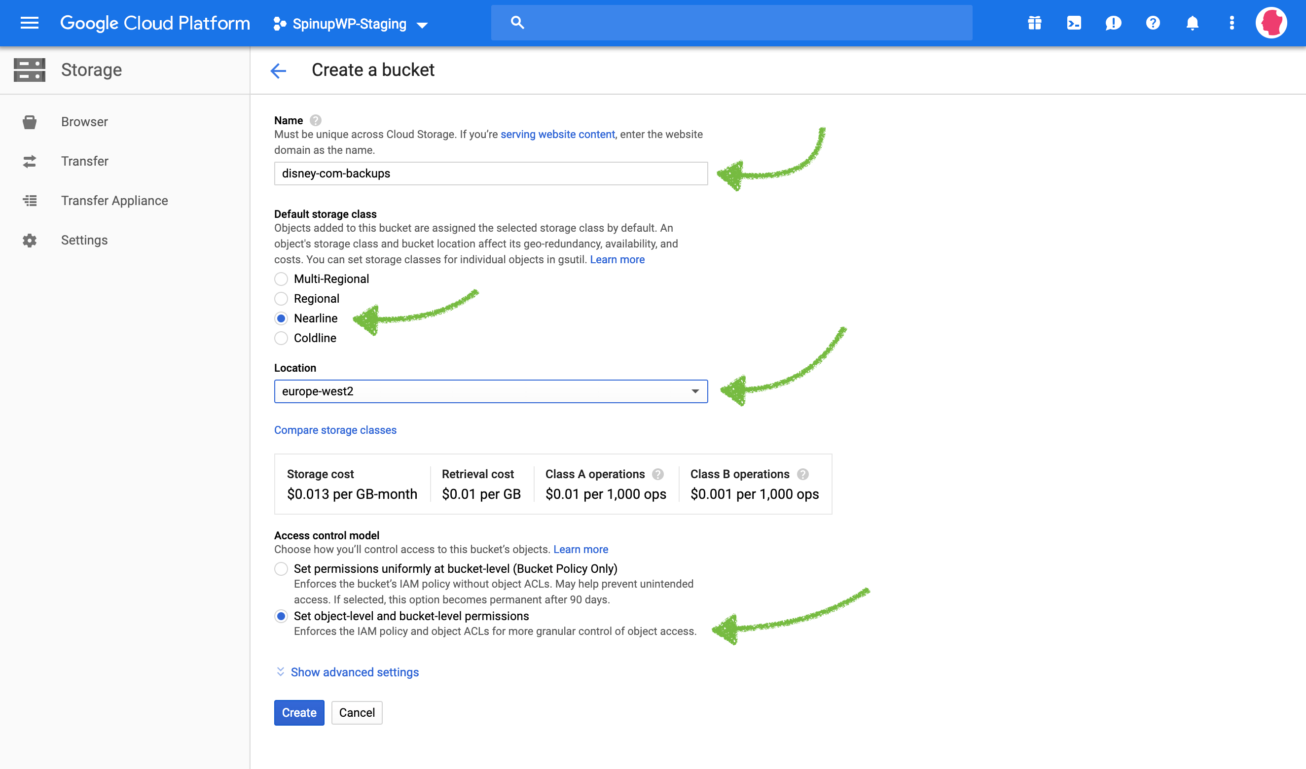 Google Cloud Storage Bucket