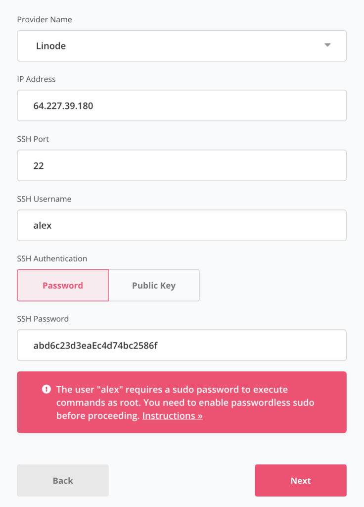 Passwordless sudo error