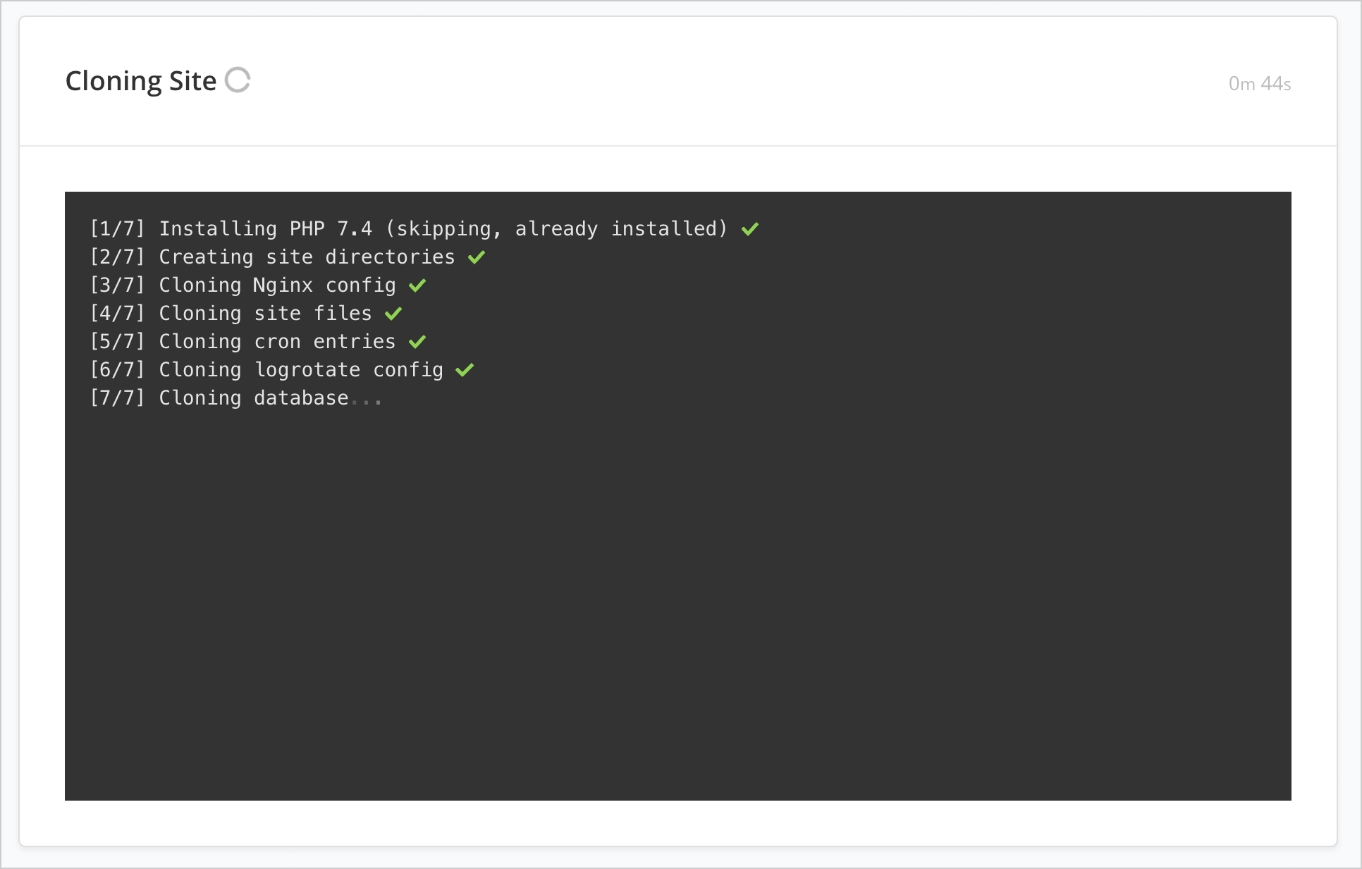 Cloning site process