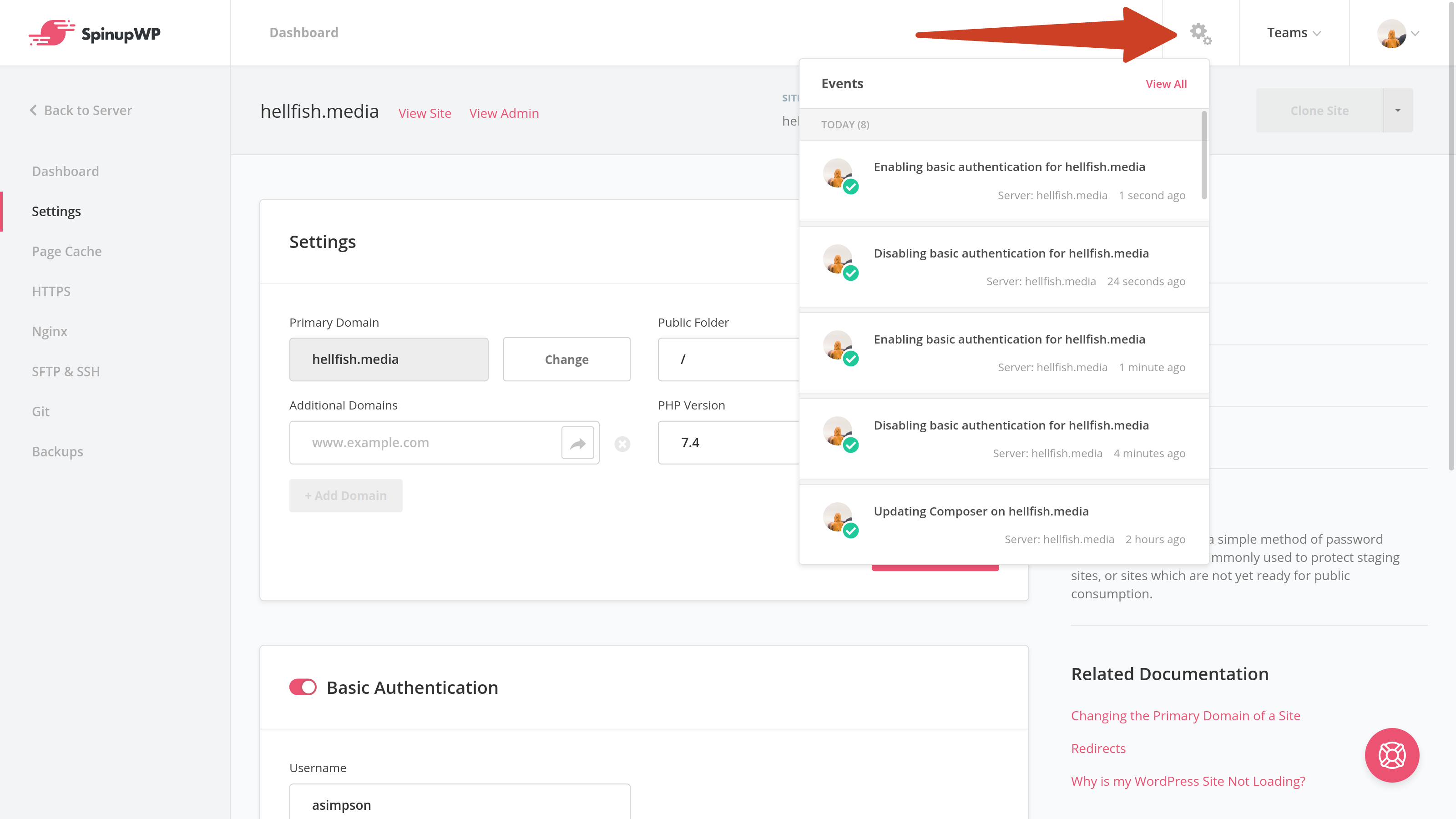 Basic Authentication Events