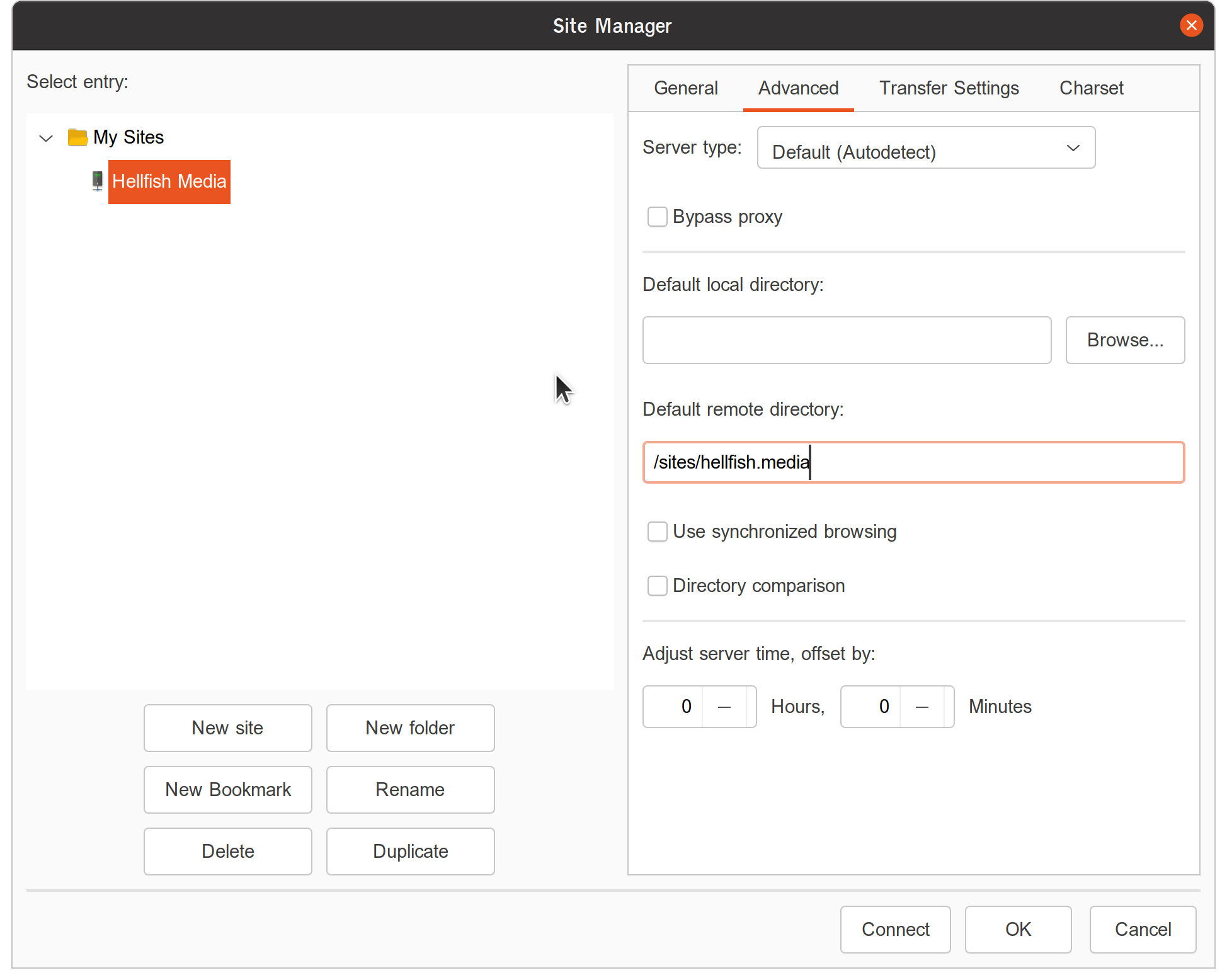 Filezilla remote directory