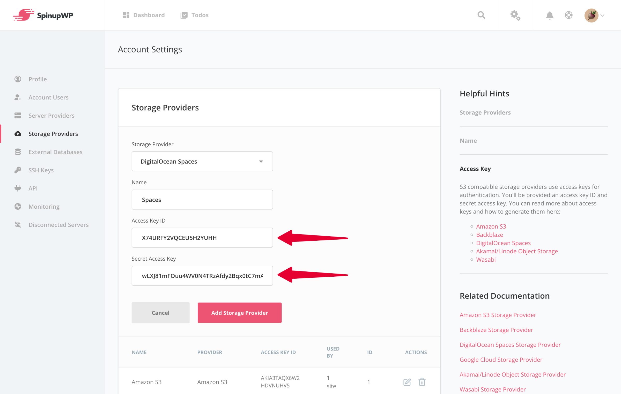 SpinupWP DigitalOcean Spaces Storage Provider