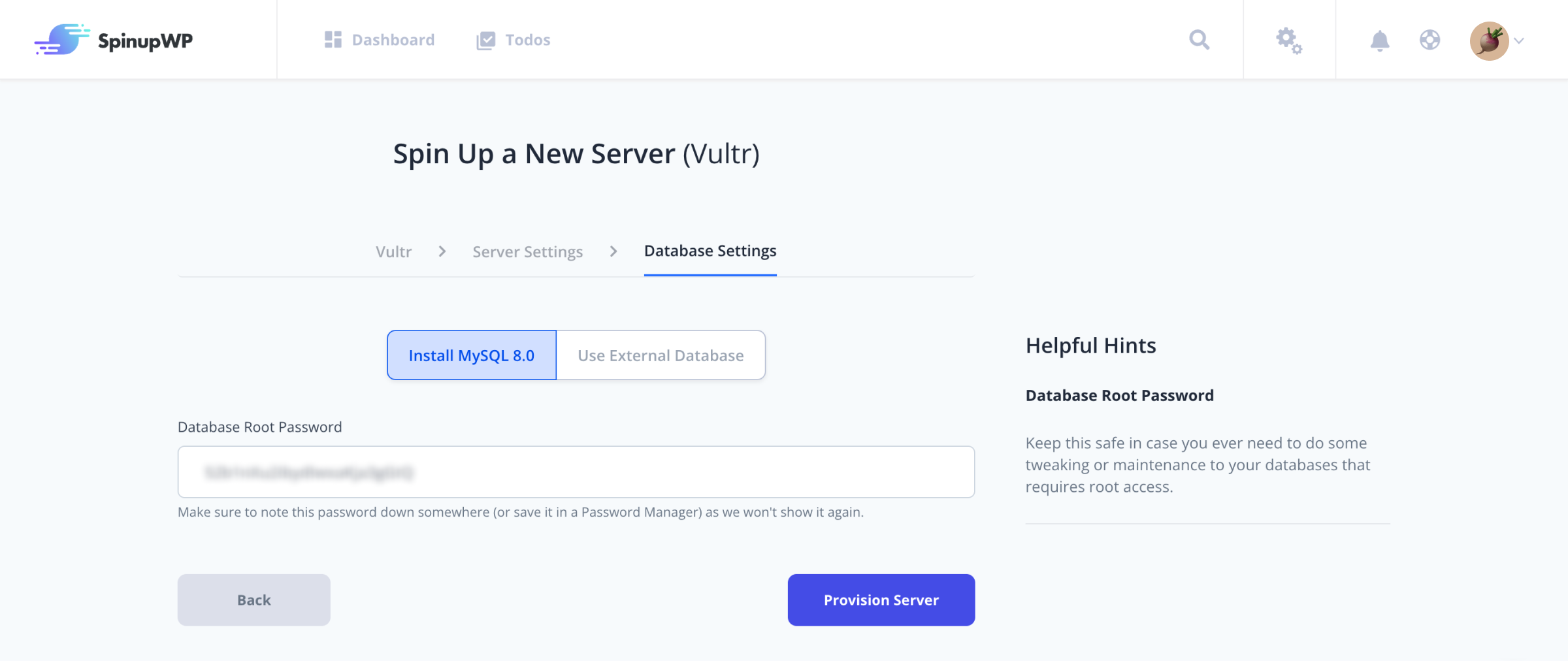 Secure your database root password