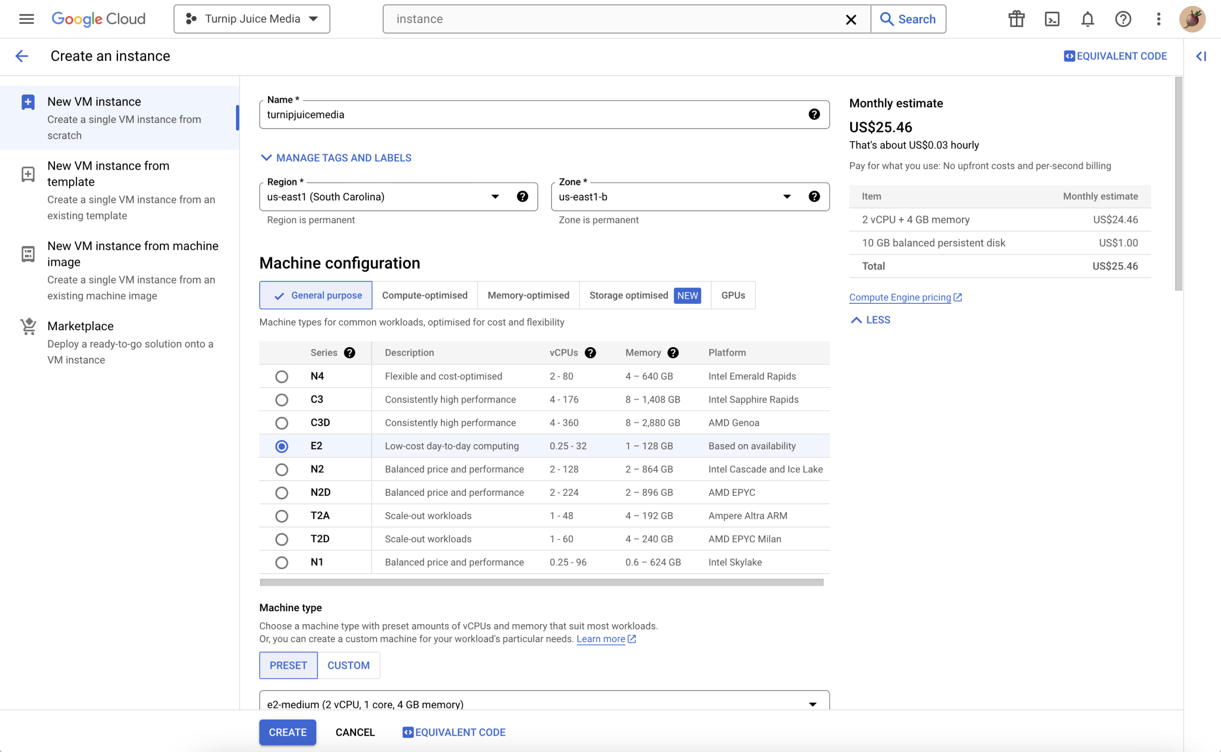 gcp console