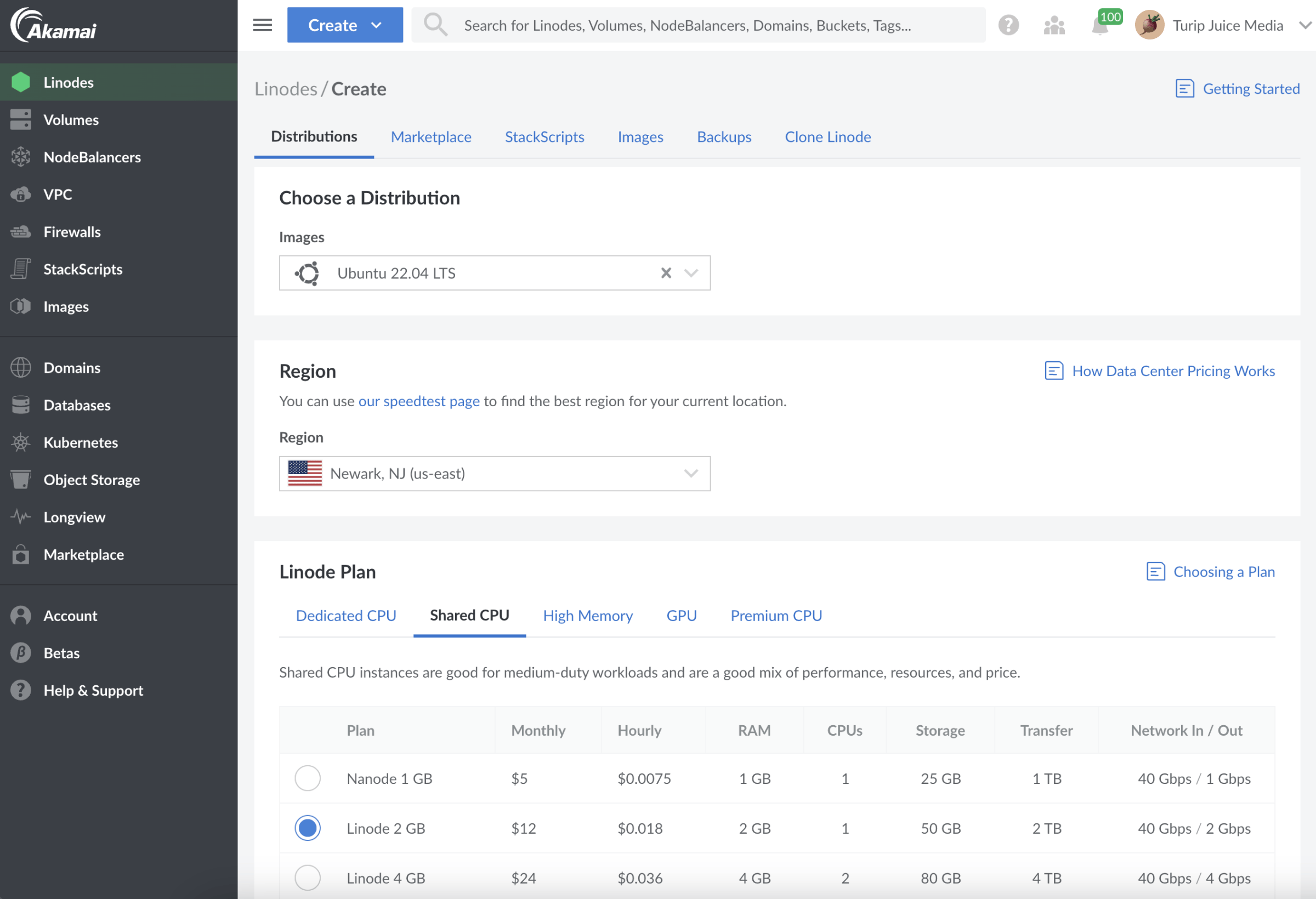 linode new server